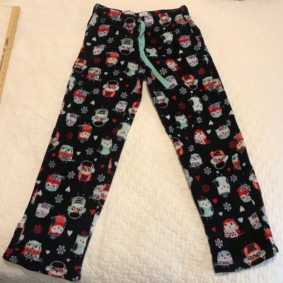 Secret Treasures fluffy dark blue pull-on sleep pants with owl pattern (S) - Picture 2 of 9